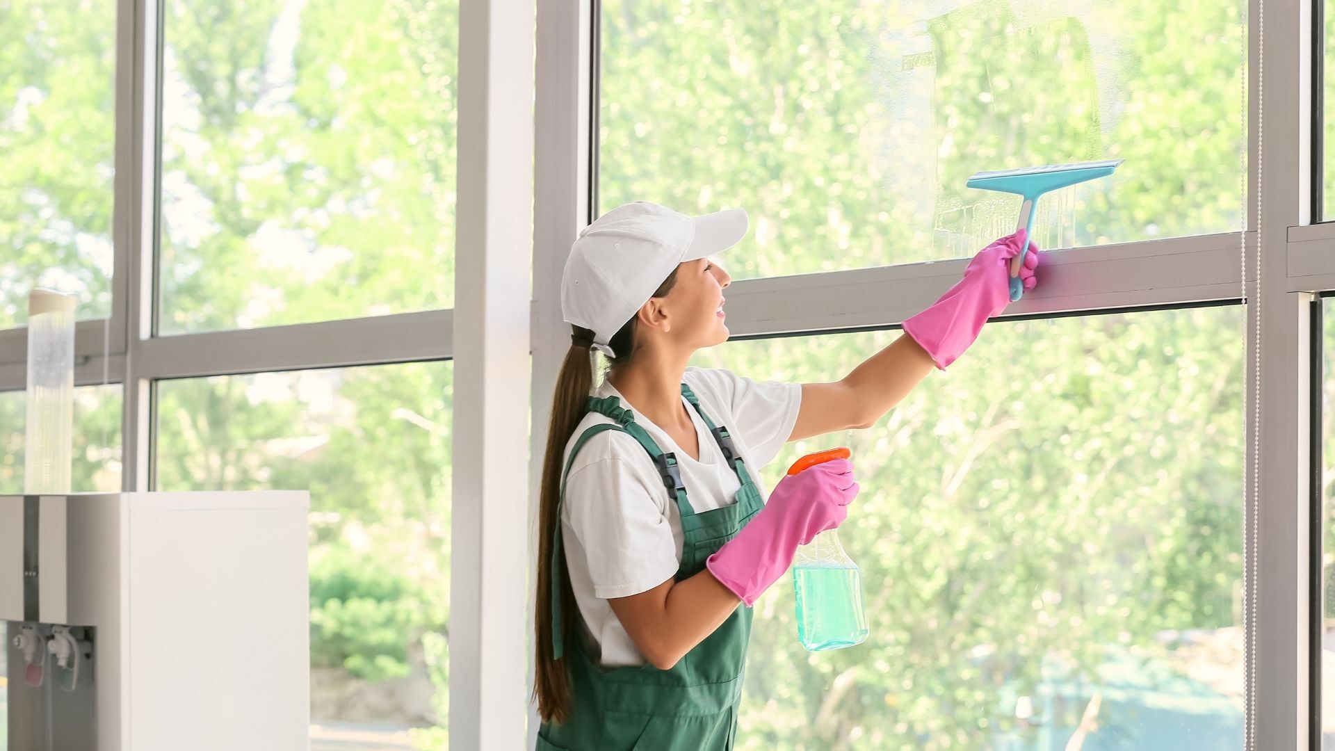 Woman Cleaning Window